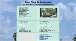 Desktop Screenshot of cedarpinesrvpark.com